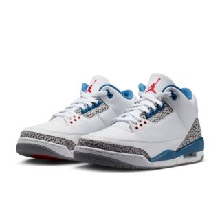 【NIKE 耐吉】Air Jordan 3 True Blue 白藍爆裂紋 復古 街頭 大象紋 休閒鞋 運動鞋 男鞋 IF4396-104