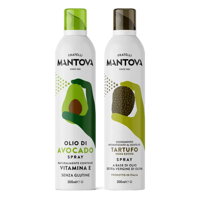 【MANTOVA】酪梨油噴霧+黑松露風味初榨橄欖油噴霧組(200毫升/瓶  共計2瓶)