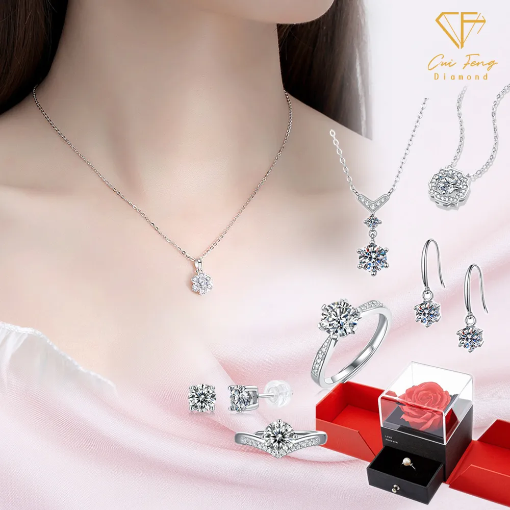【CF Diamond】七夕情人節｜送禮首選 精美鑽飾 (莫桑鑽 1克 鑽石 項鏈 女戒 戒指  生日禮物 求婚)