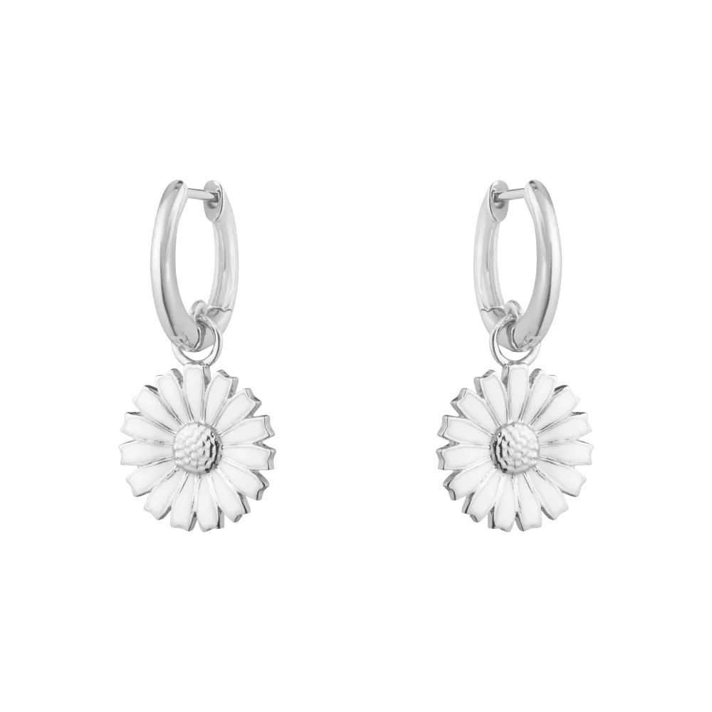 【Georg Jensen 喬治傑生】DAISY 耳環(純銀 白瓷琺瑯 耳環)