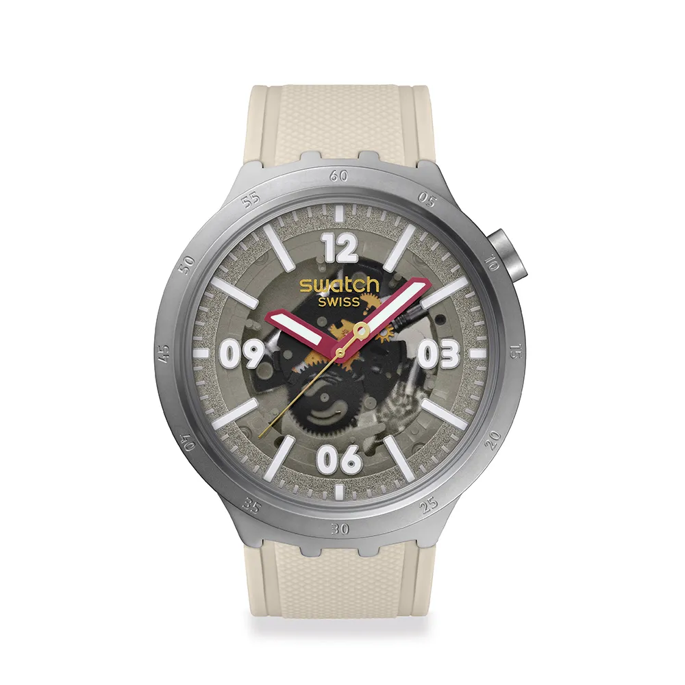 【SWATCH】CONFIDENT MOMENT 大錶面金屬手錶/男錶/女錶/瑞士製造 SB07S125(47mm)