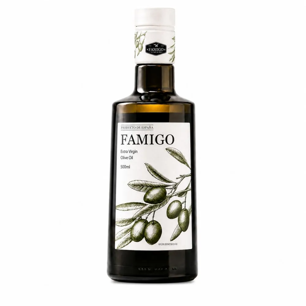 【FAMIGO】法米戈 西班牙原裝 冷壓特級初榨橄欖油 500ml 經典款 (可生飲/酸度小於0.22%/橄欖選用Picual)
