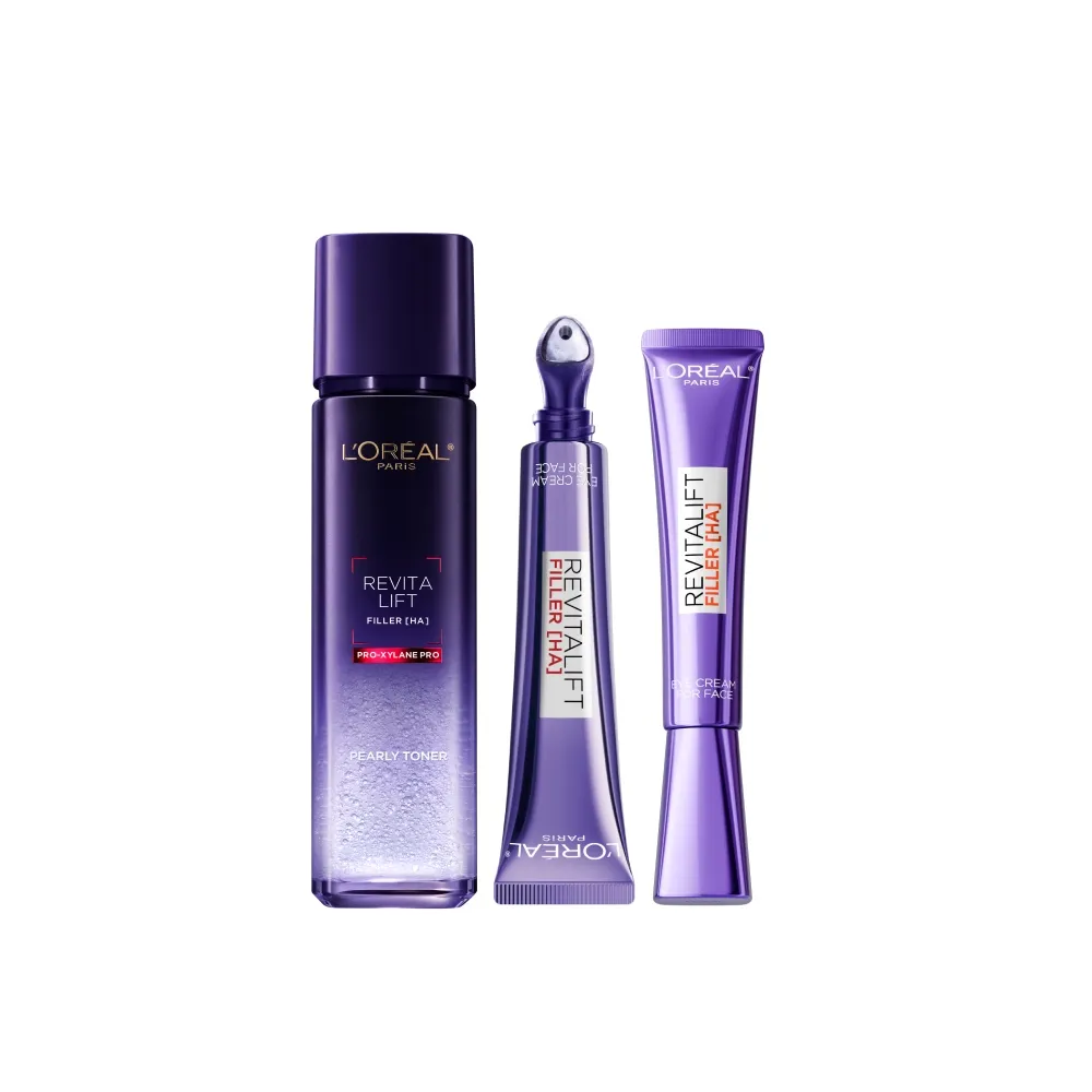 【L’OREAL Paris 巴黎萊雅】全新升級! 玻尿酸無針撫紋全套組_紫熨斗MAX3.0+冰熨斗3.0+保濕修護晶露