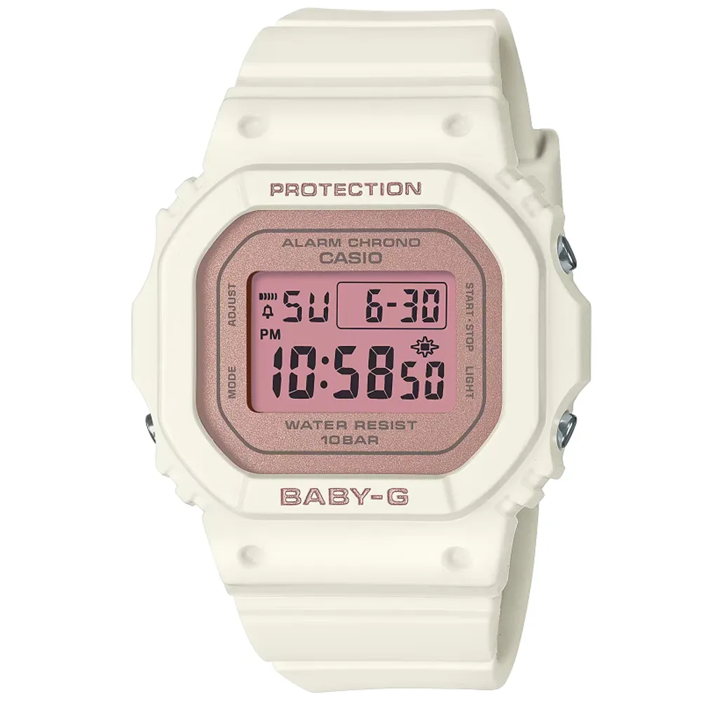 【CASIO 卡西歐】BABY-G 春日色調 櫻花粉方形電子腕錶 推薦 送禮 畢業禮物(BGD-565SC-4)
