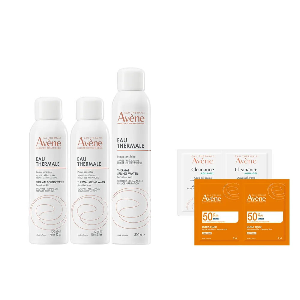 【Avene 雅漾】官方直營 活泉水精選套組_300mlx1+150mlx2(化妝水/噴霧/穩膚)