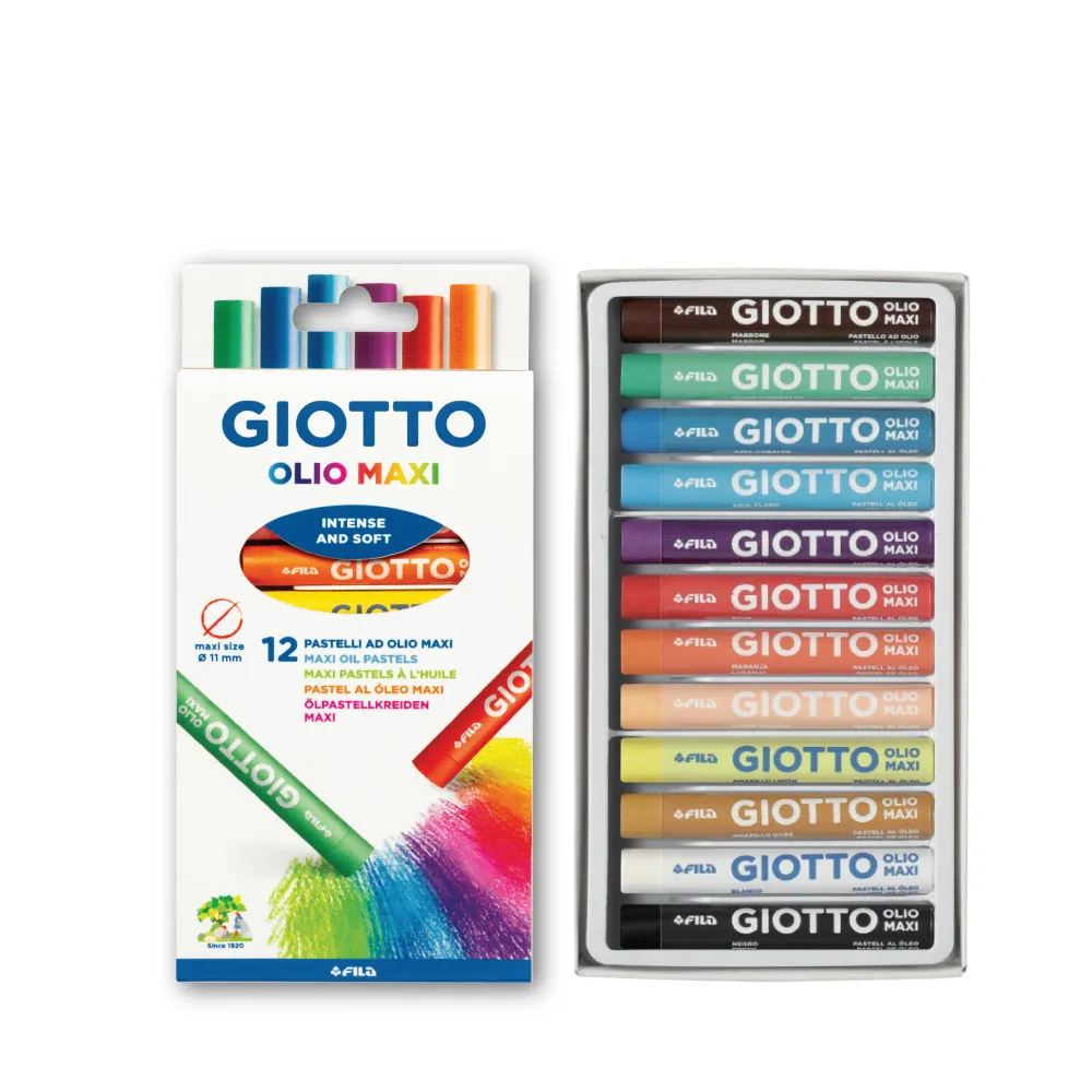 【GIOTTO】兒童粉蠟筆(12色)｜兒童蠟筆 兒童繪畫 著色筆