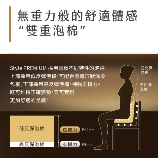 【Style】PREMIUM 健康護脊椅墊 舒適豪華款(護脊坐墊/美姿調整椅)