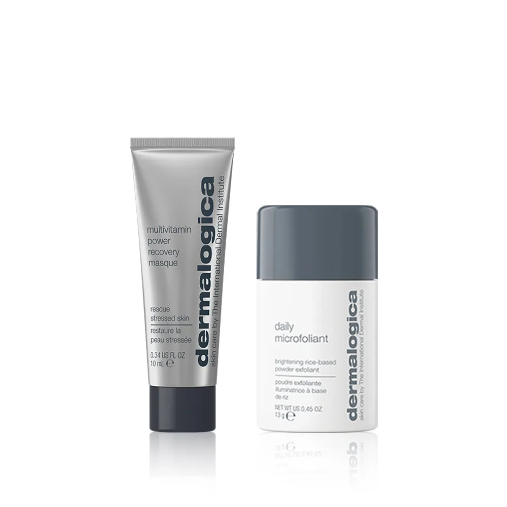 【dermalogica 德卡】熬夜亮顏急救組(多維面膜10ml+亮顏素13g/暗沉修護)