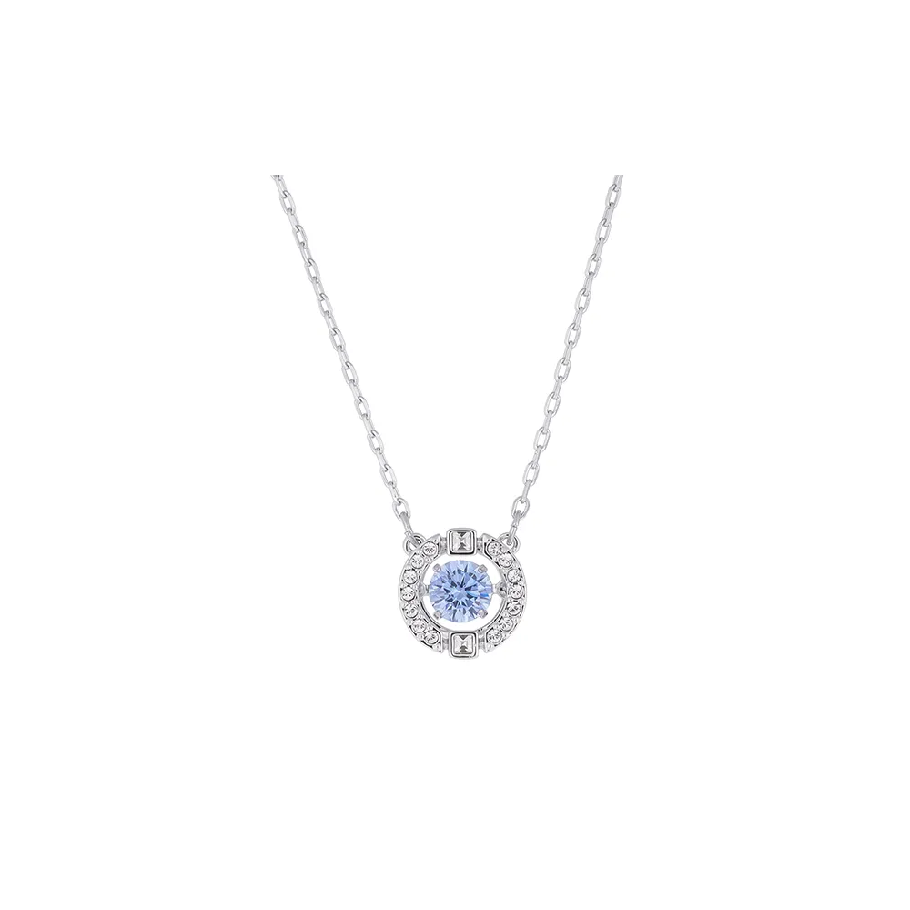 【SWAROVSKI 施華洛世奇】藍色 Sparkling 水晶項鏈 5279425(真 品 平 輸)