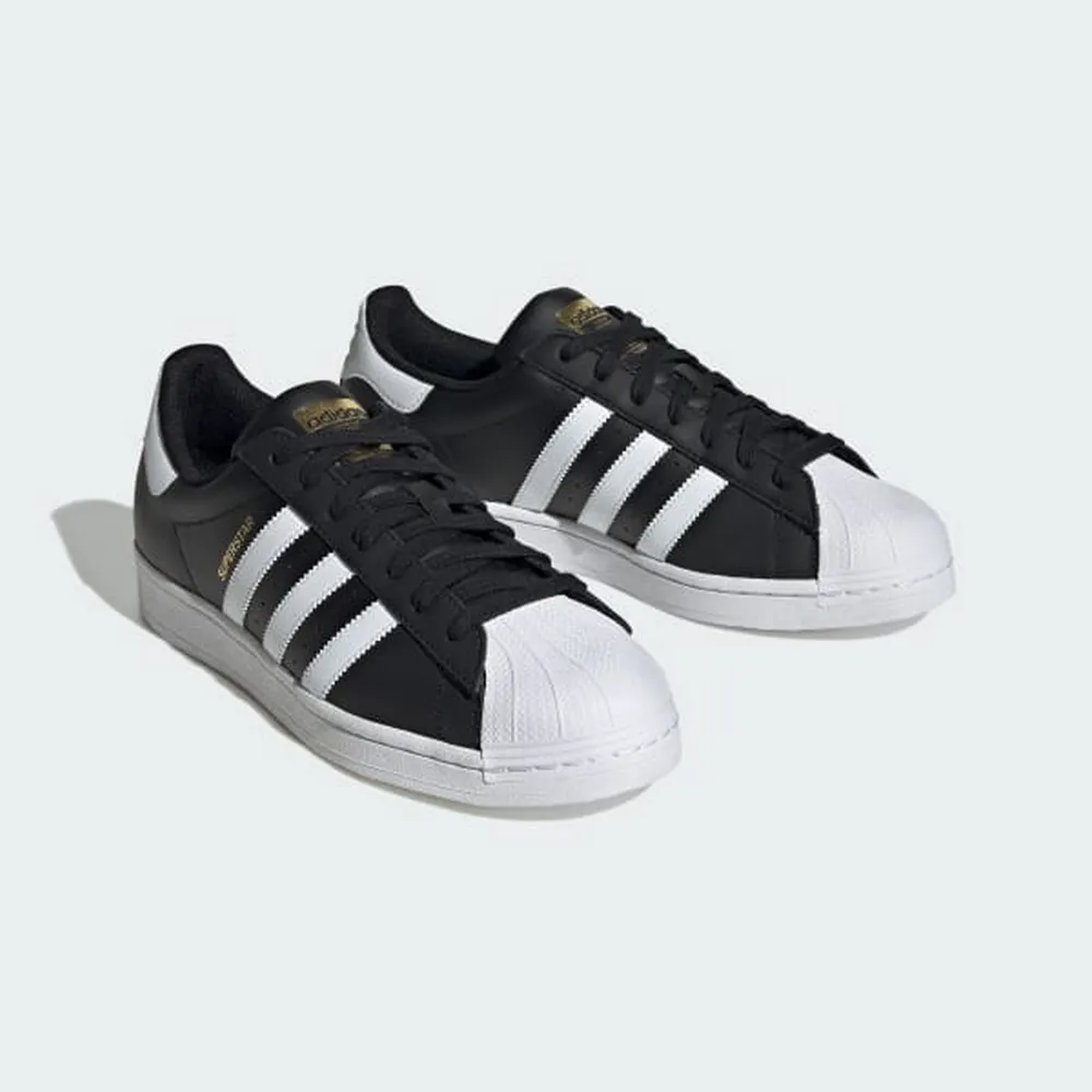 【adidas 愛迪達】SUPERSTAR 黑色 金標 貝殼頭 穿搭 運動 男女款(ID4636 ∞)