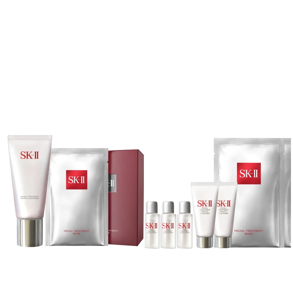 【SK-II】官方直營 面膜潔面雙重組(面膜6片＋潔面乳120g)