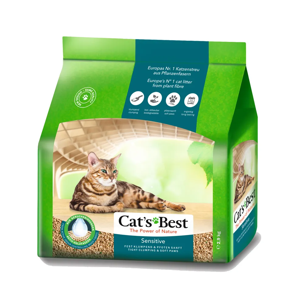 【CAT’S BEST 凱優】強效除臭凝結木屑砂（黑標凝結型）-8Lx2入(貓砂/木屑砂/環保砂/杉木砂)