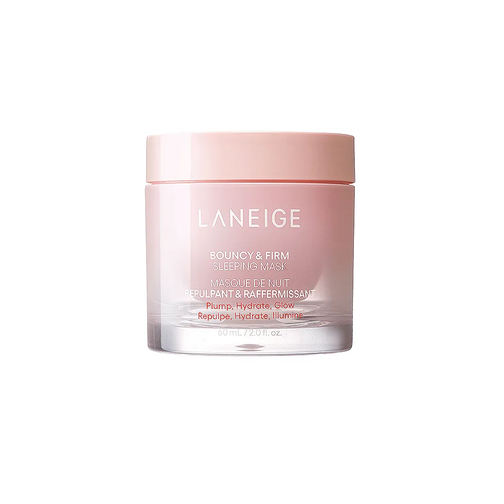 【LANEIGE 蘭芝】官方直營 粉澎潤睡美人晚安面膜 60ml(蘭芝 晚安凍膜 緊緻 撫紋 膠原蛋白)