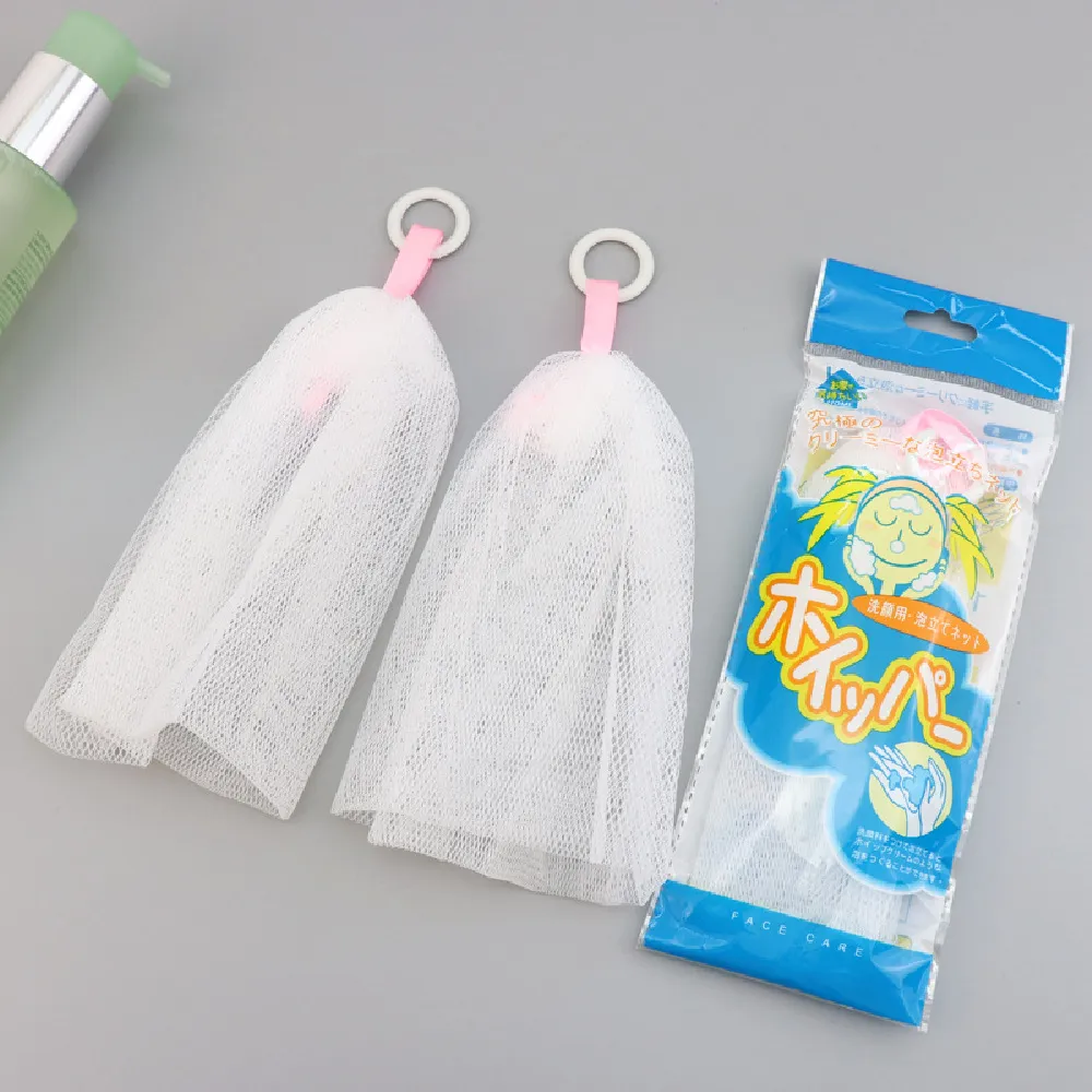 【Dagebeno荷生活】日式家用掛式起泡網 手工皂洗臉皂洗面乳搓泡泡網(五入)