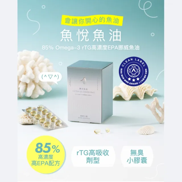 【好好生醫】85%高濃度高EPA挪威魚油『魚悅魚油』二入組・60顆/盒