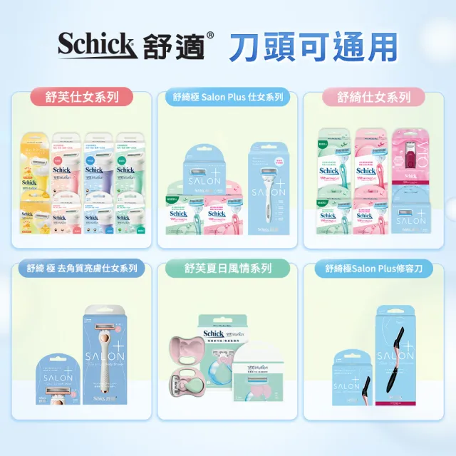 【Schick 舒適牌】舒芙仕女除毛刀片 敏感肌用 夏日風情隨攜旅行款(刀頭2入)