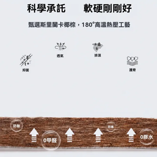 【窩居】120x60公分 天然棕櫚床墊 床邊護脊睡墊(厚約6cm 拼接床墊 偏硬床墊)