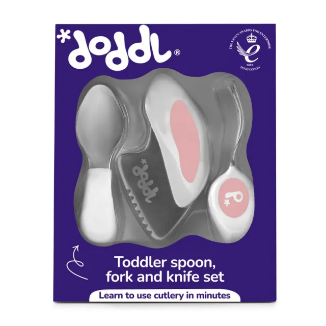 【Doddl】人體工學兒童學習餐具叉匙刀3件組 寶寶湯匙 幼兒自主進食 副食品神器 原廠總代理出貨