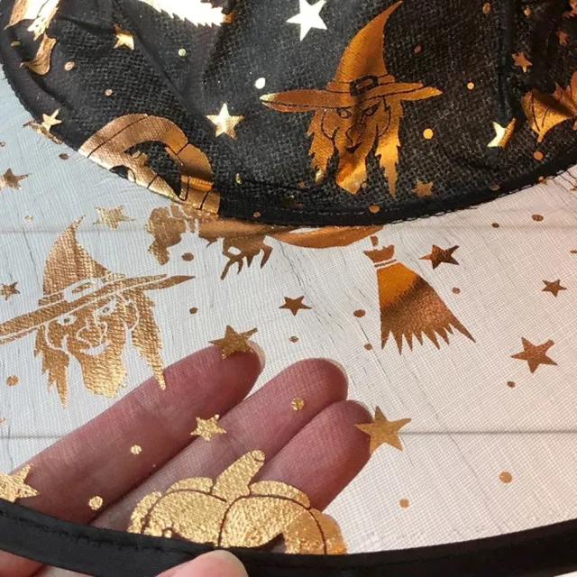 【橘魔法】萬聖節 尖尾立體巫婆帽 燙金紗帽 大人 兒童 帽子 節慶 裝扮 兒童派對 PARTY 道具 表演