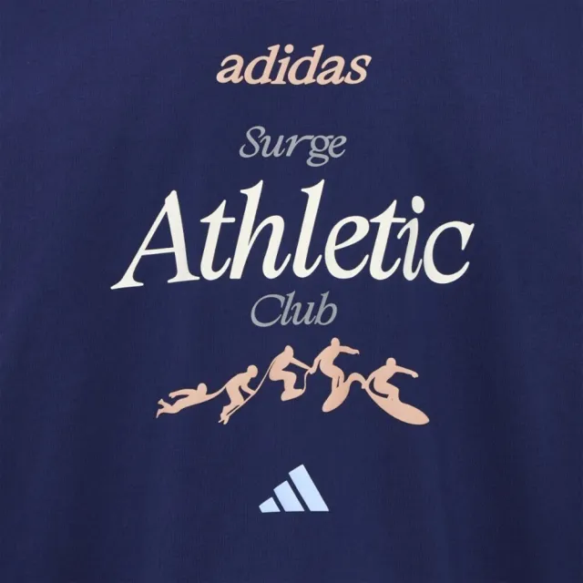 【adidas 愛迪達】M Verb Tee2 男女 T恤 運動上衣 休閒短袖 深藍 亞版 純棉(LE1242)