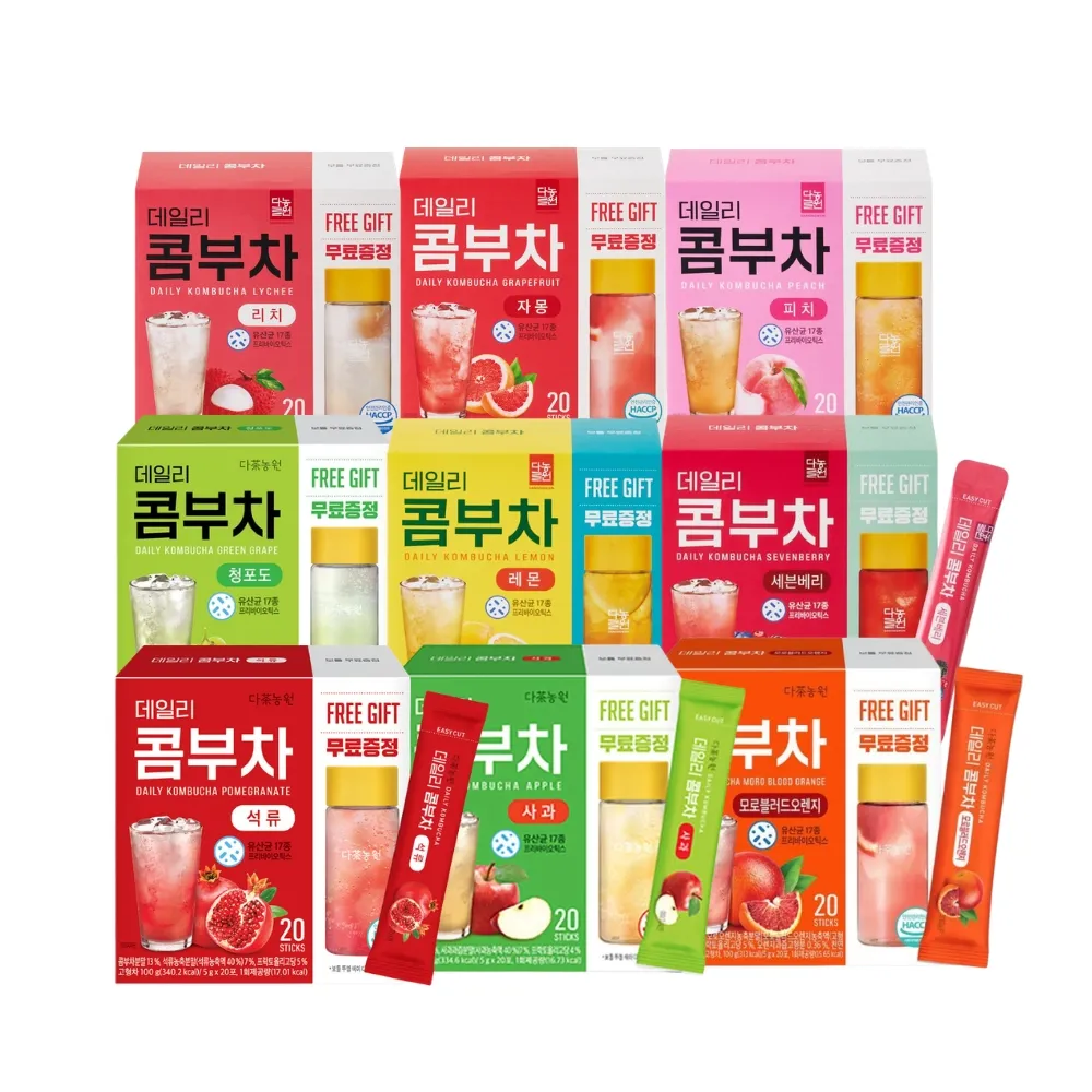 【Danongwon】韓國乳酸菌康普茶 (5g*20入+瓶子)*3盒任選