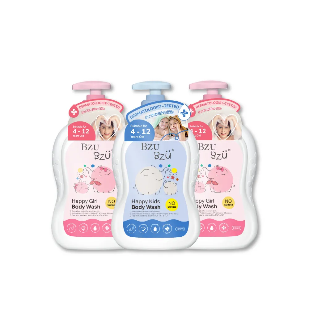 【BZU BZU】兒童沐浴乳 600ml*3入(清爽控油/保濕水潤 任選)