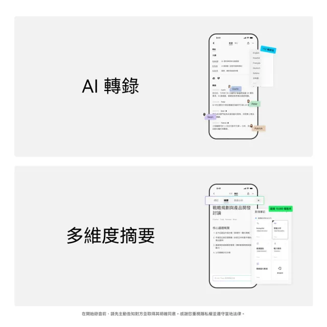 【PLAUD】Note Pro AI 智慧錄音卡(AI筆記助理/AI轉寫&摘要/電話錄音/3大AI模型)