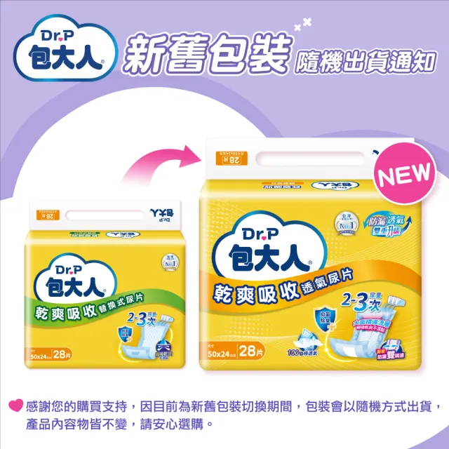 【包大人】乾爽吸收 替換式尿片50*24cm(28片x6包/箱購 搭配成人紙尿褲)