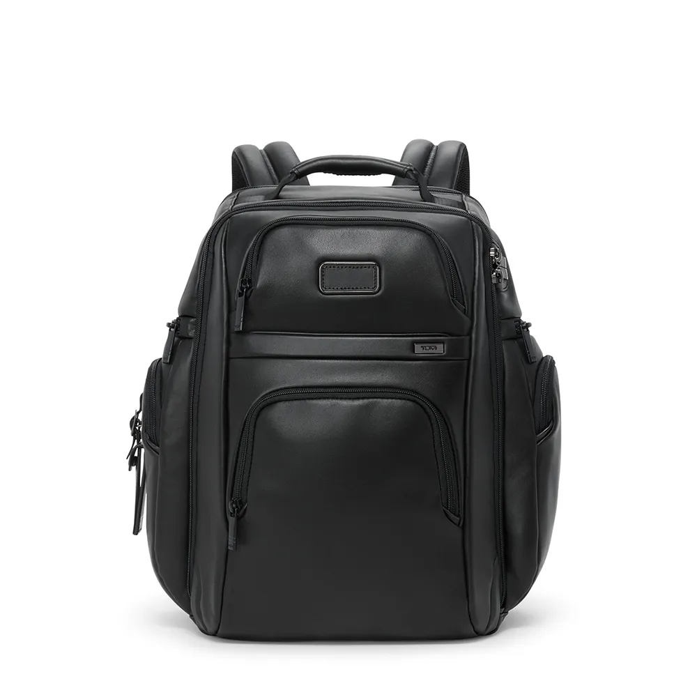 【TUMI】Alpha Brief Pack 15 吋筆電皮革商務後背包 - 黑色(TUMI 官方旗艦店)
