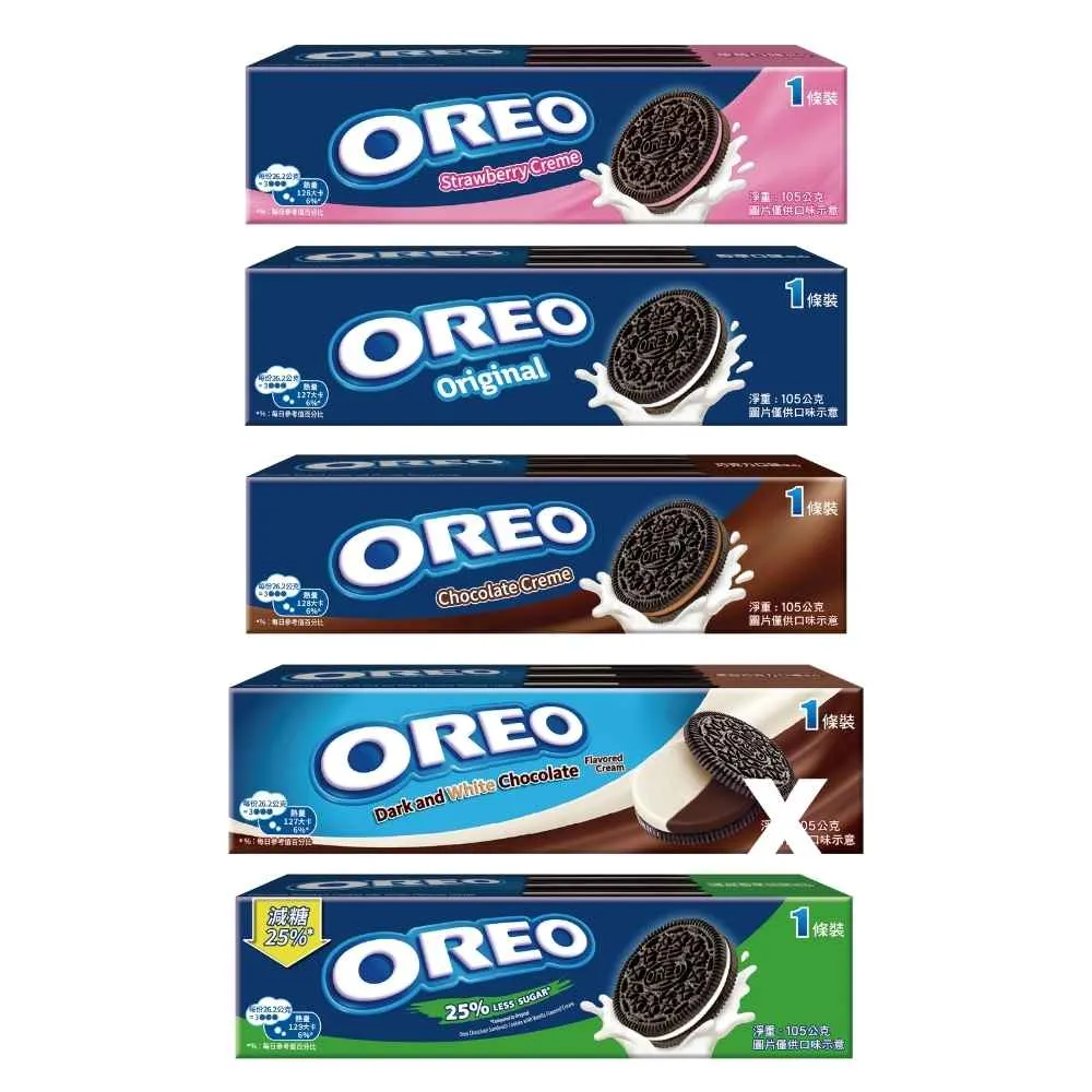 【OREO 奧利奧】奧利奧夾心餅乾一條裝_兩件組105gx2(多口味可選)