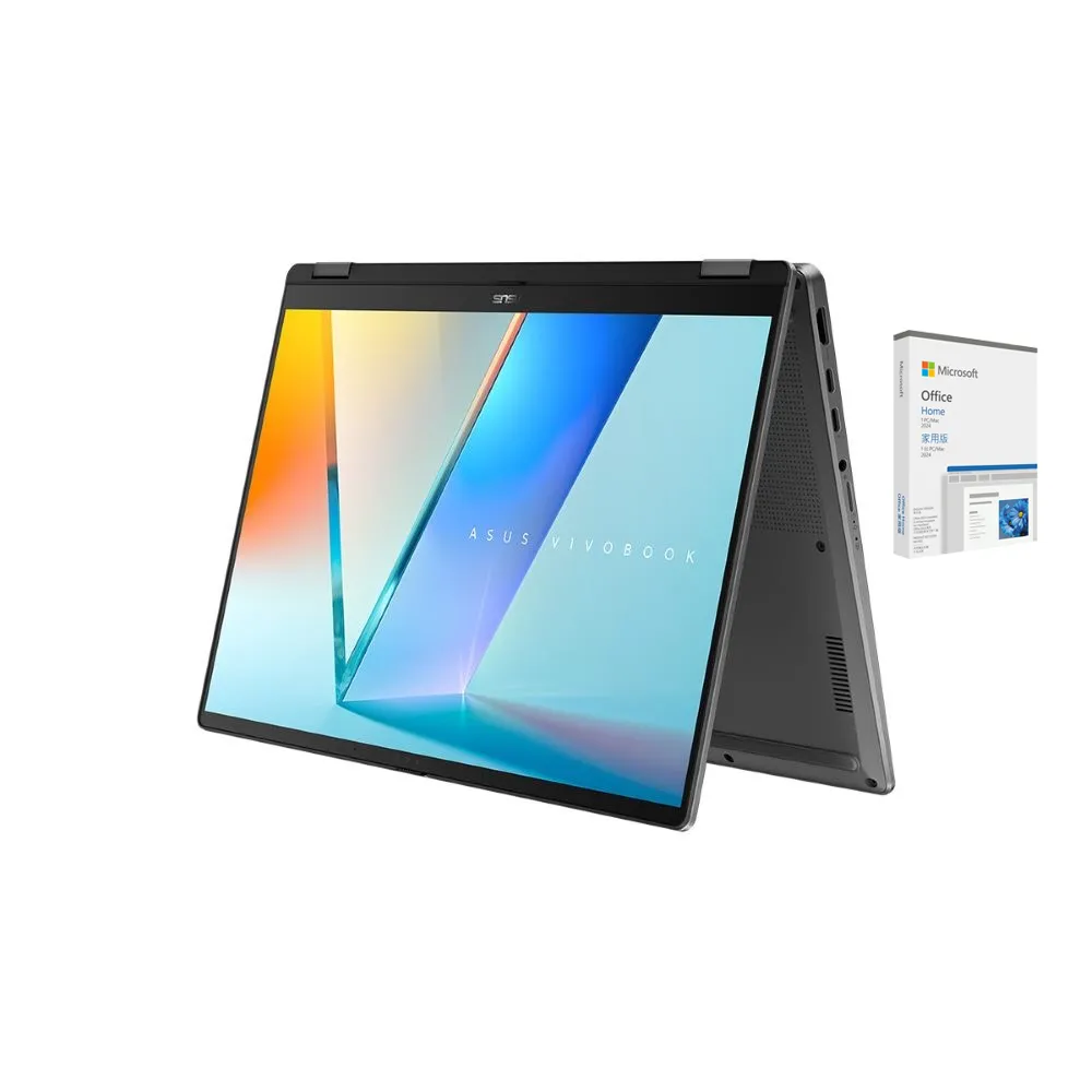 【ASUS 華碩】Office2024組★14吋Ultra5翻轉觸控AI筆電(VivoBook14 Flip TP3407SA/Ultra5-226V/16G/1T SSD)