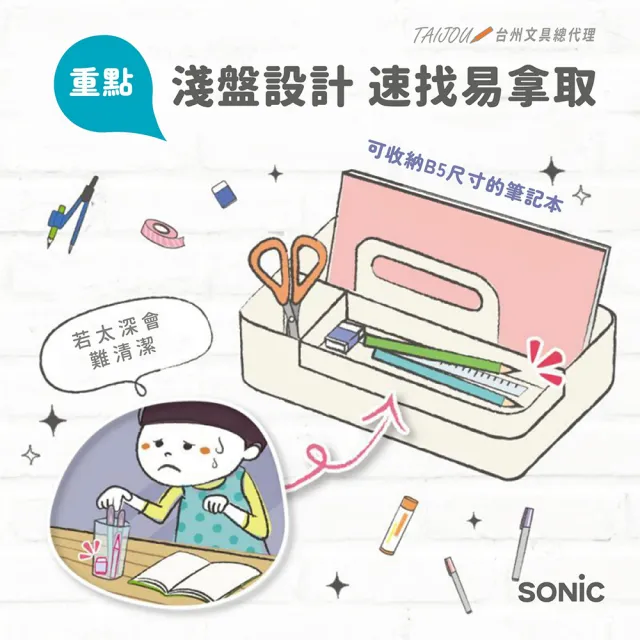 【SONIC】LV-5022 手提磁吸桌上整理盒