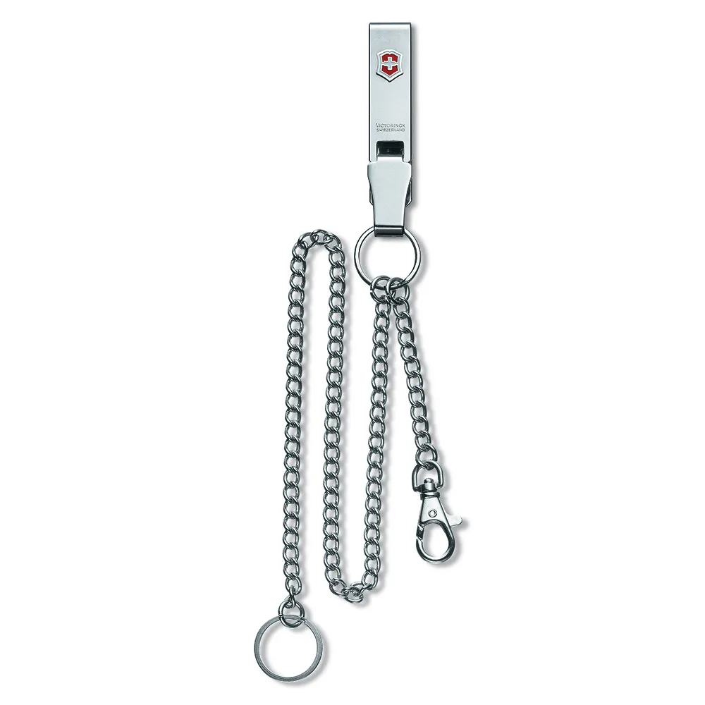 【VICTORINOX 瑞士維氏】不鏽鋼長短鍊鑰匙圈