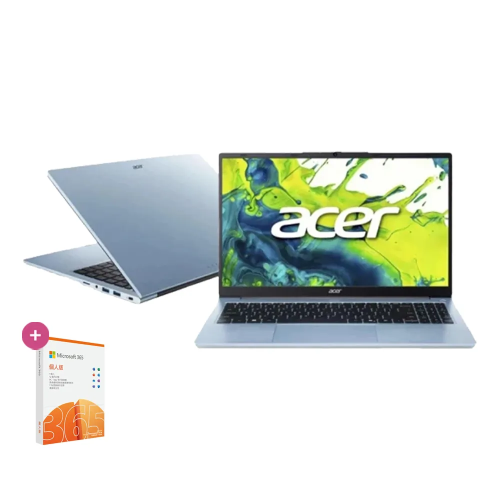 【Acer 宏碁】微軟M365組★15.6吋 R5輕薄效能筆電-冰川藍(Aspire Lite/AL15-49P-R3EA/R5-7430U/16G/512G)
