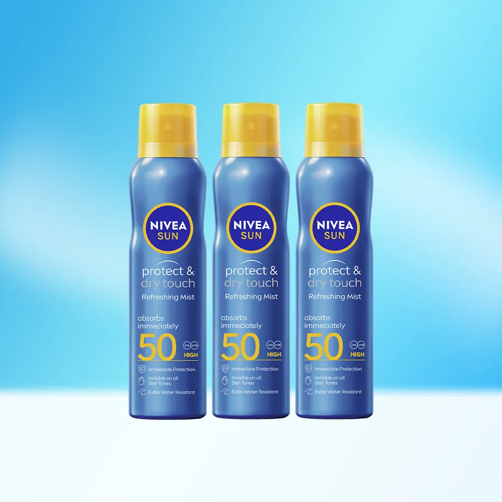 【NIVEA 妮維雅】海洋友善防曬噴霧 SPF50 200mlx3入(防曬/身體防曬/防水防汗)