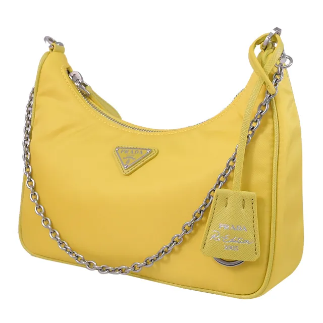 【PRADA 普拉達】Re-Edition 2005 Re-Nylon 二合一尼龍斜背包(黃)