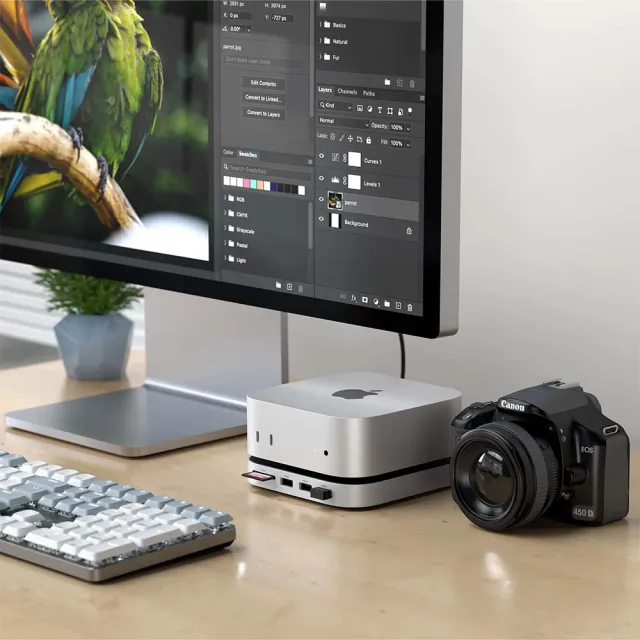 Mac Mini M4 Studio & Hub 擴充埠(銀色 / ST-GNMMES)