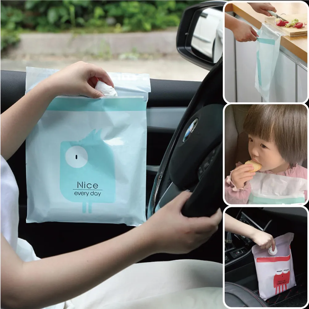 【Mua 姆兒選品】小垃圾袋寵物袋撿便袋拋棄式黏貼車用垃圾袋嘔吐袋60入(自黏垃圾袋 車用垃圾筒 廚餘袋)