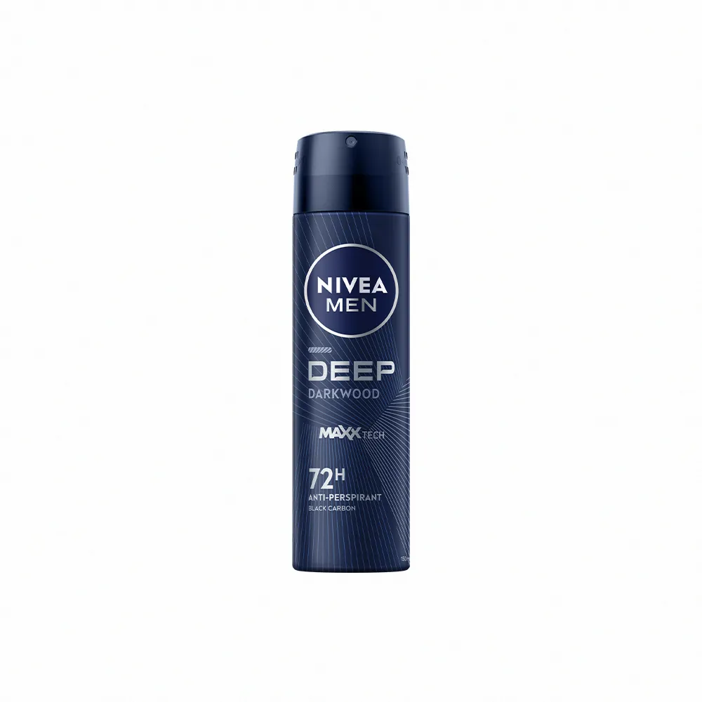 【NIVEA 妮維雅】男士止汗爽身噴霧 深極炭系列-清新魅力(48小時長效乾爽)