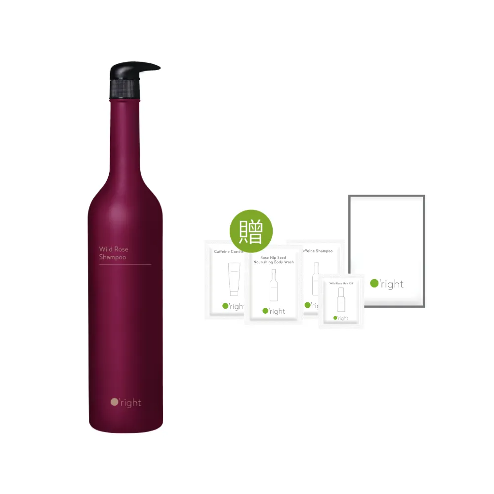 【O’right 歐萊德】曠野玫瑰洗髮精1000ml(漂染燙髮質專屬/柔順修護)