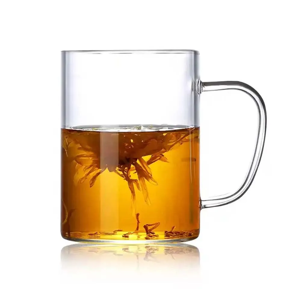 【Yihthai】耐熱玻璃把手馬克杯-450ml 1入(玻璃杯 水杯 飲料杯 茶杯)