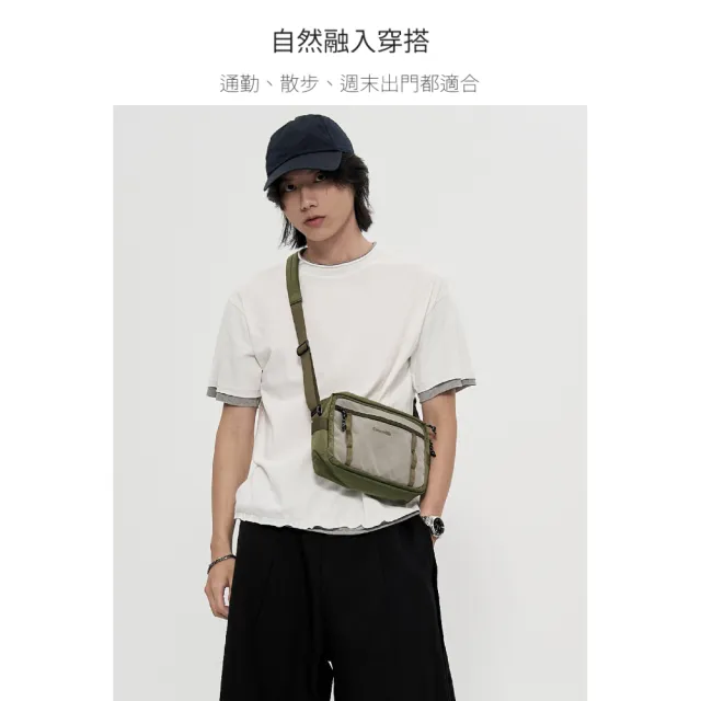 【Crocodile】鱷魚皮件 旅行小包 輕量斜背包 多層拉鏈收納 戶外穿搭風 GRID系列 0104-11703