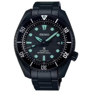 【SEIKO 精工】PROSPEX 夜視黑潮限量版 陶瓷錶圈200米潛水機械錶/45mm 父親節(6R35-03A0SD SPB433J1)