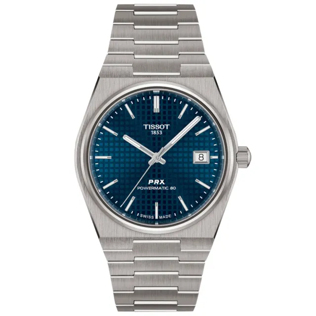 【TISSOT 天梭】PRX 1970年代復刻 鈦金屬 機械腕錶 父親節 禮物 推薦 (T1378074406100/T1378074404100)