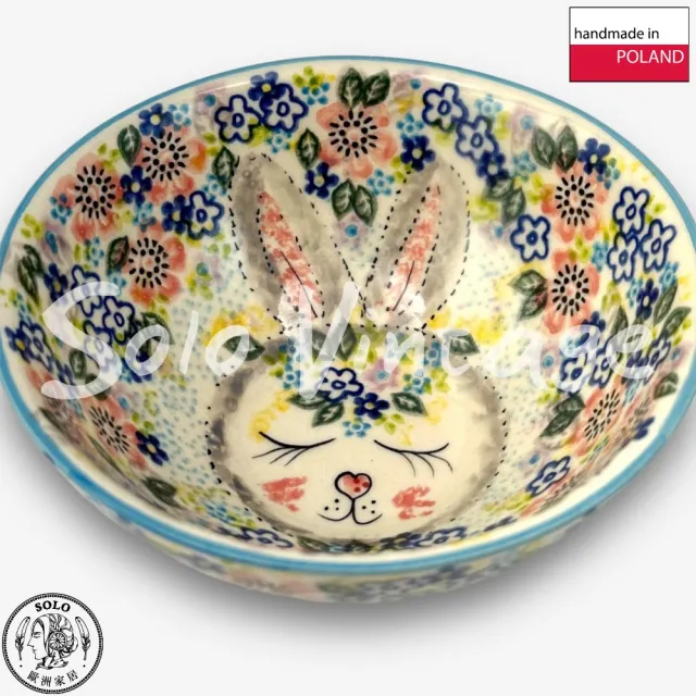 【波蘭陶】SOLO歐洲家居 正版原裝 波蘭原廠手繪 Vena 15CM 中式碗 飯碗 甜點碗 早餐碗 兔寶花園系列