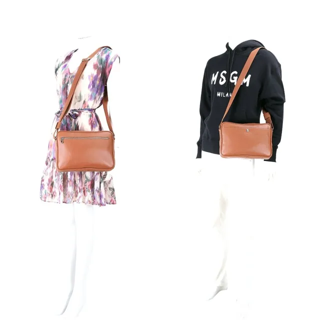 【LONGCHAMP】Le Foulonne M 荔紋牛皮郵差包(棕色/30CM 巴黎精品 相機包)