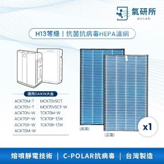 【AirLab 氣研所】H13 HEPA抗菌抗病毒濾網 1片裝(適用大金 MCK70/TCK70/ACK90)