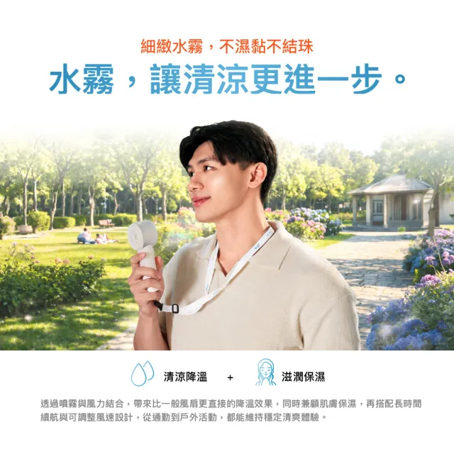 【eyo】大通噴霧風扇 安規認證 水分子霧化17小時續航 掛脖送掛繩 可上飛機 (PF-S100W)