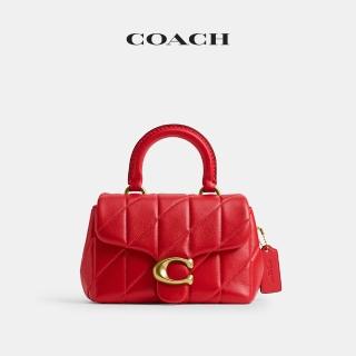 【COACH】蔻馳官方直營 TABBY 絎縫裝飾頂部手提把手袋 斜背包 側背包 手提包-糖果蘋果紅色(CCC12)