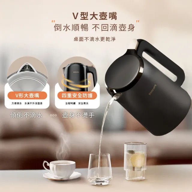 【Philips 飛利浦】1.5L不鏽鋼快煮壺/熱水壺/煮水壺_HD9389/80
